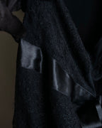 "RED VALENTINO"Ribbon belted design lace black dress