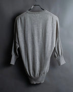"JIL SANDER" Solid texture V neck mixed knit