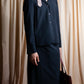 "PRADA" Short length tailored jacket & cropped skirt navy color set up