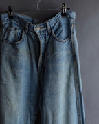 "JEAN PAUL GAULTIER JEANS" Beautiful fade button fly straight denim