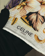 "CELINE" 90's-00's Floral printed cotton scarf