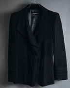 "GIORGIO ARMANI" Large collar draped lamb leather jacket