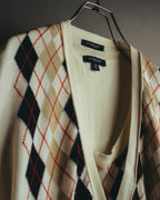“BURBERRY LONDON” 00’s-10’s argyle cotton cardigan＆vest