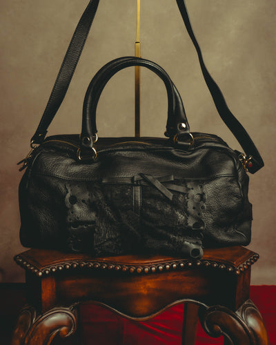 “RED VALENTINO” 2010’s lace bow leather two-way bag