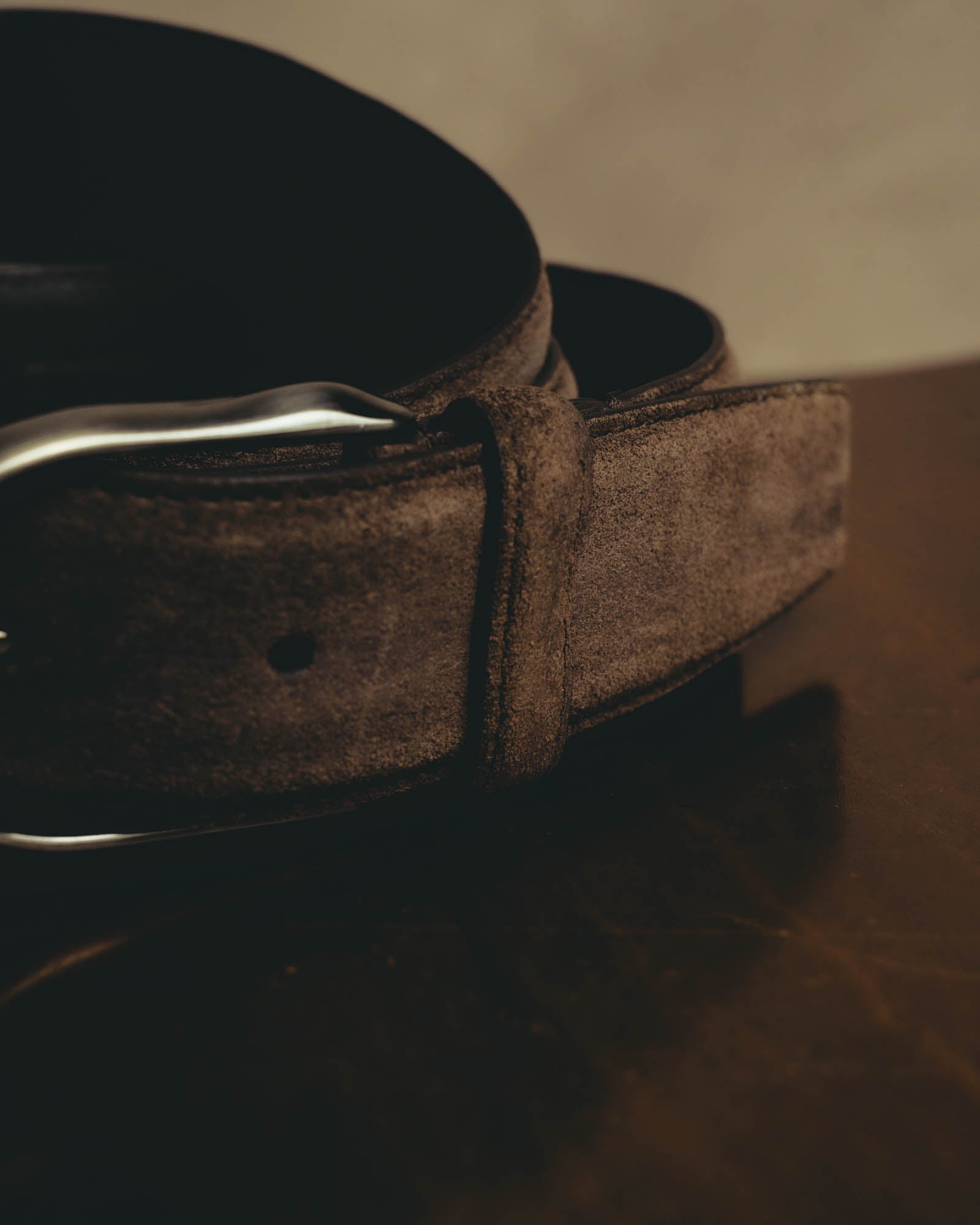 "Ermenegildo Zegna" 90's–00's brown suede leather belt