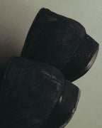 "LOEWE" 80's-00's Black suede loafer pumps