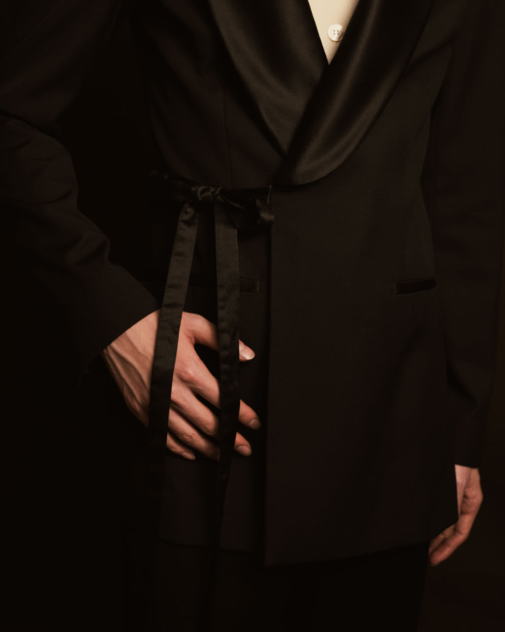 –SPECIAL– "LOEWE"2010’s-20’s wrap-front shawl collar tuxedo jacket