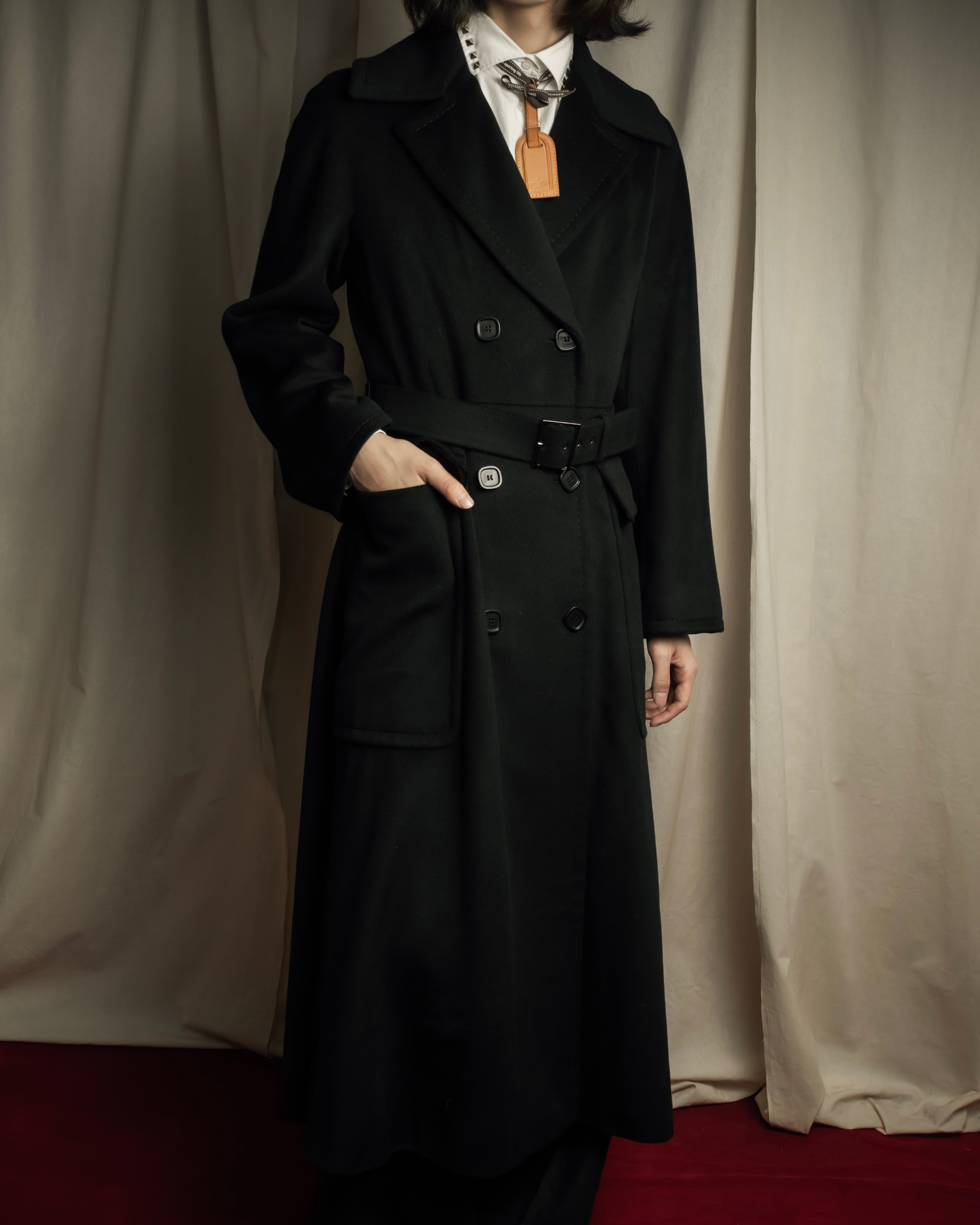 "Max Mara" Belted double breasted maxi trench coat