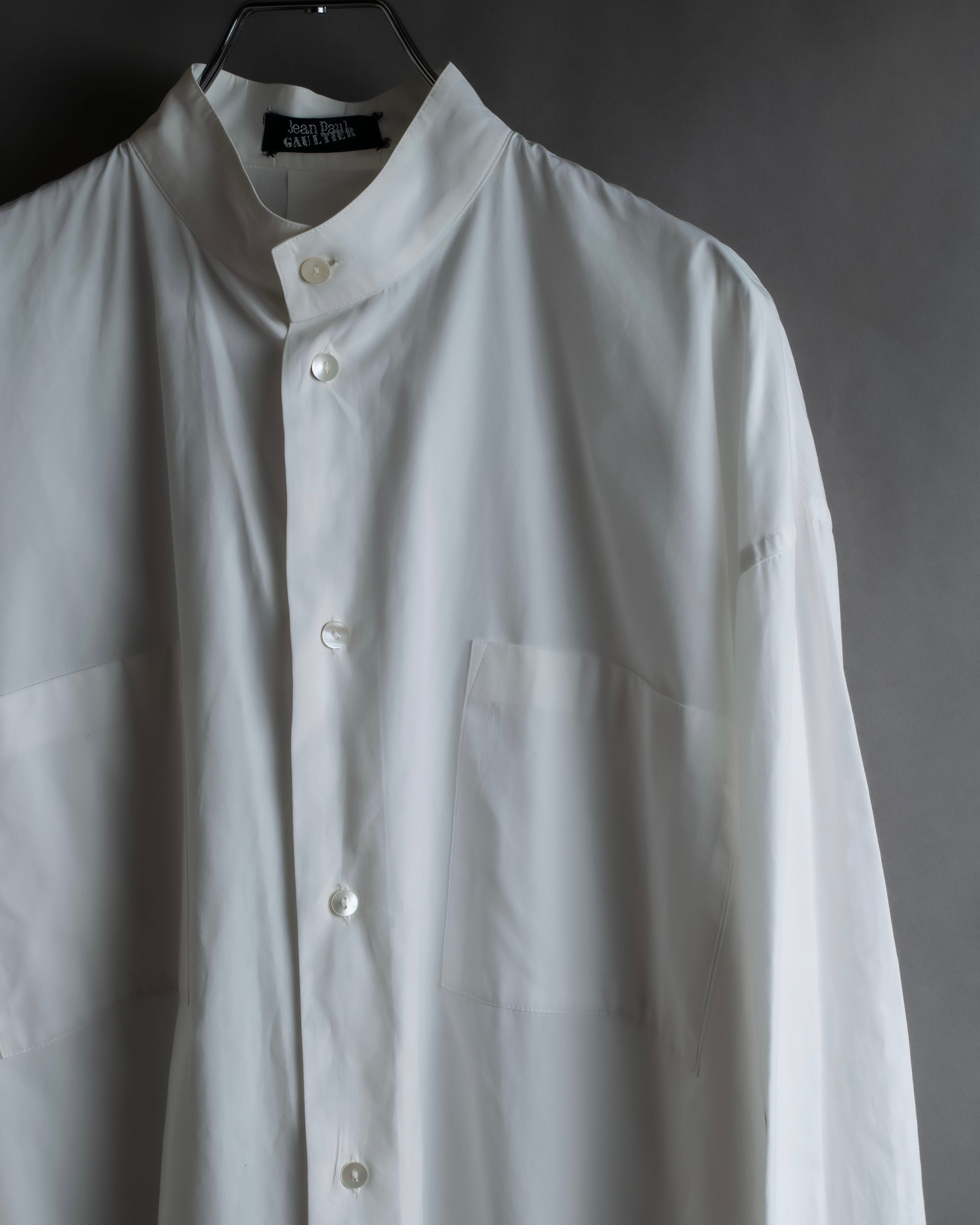 "JEAN PAUL GAULTIER" Cotton poplin stand-collar white shirt