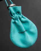 "Tiffany&Co" Notes series cursive logo engraved silver ring