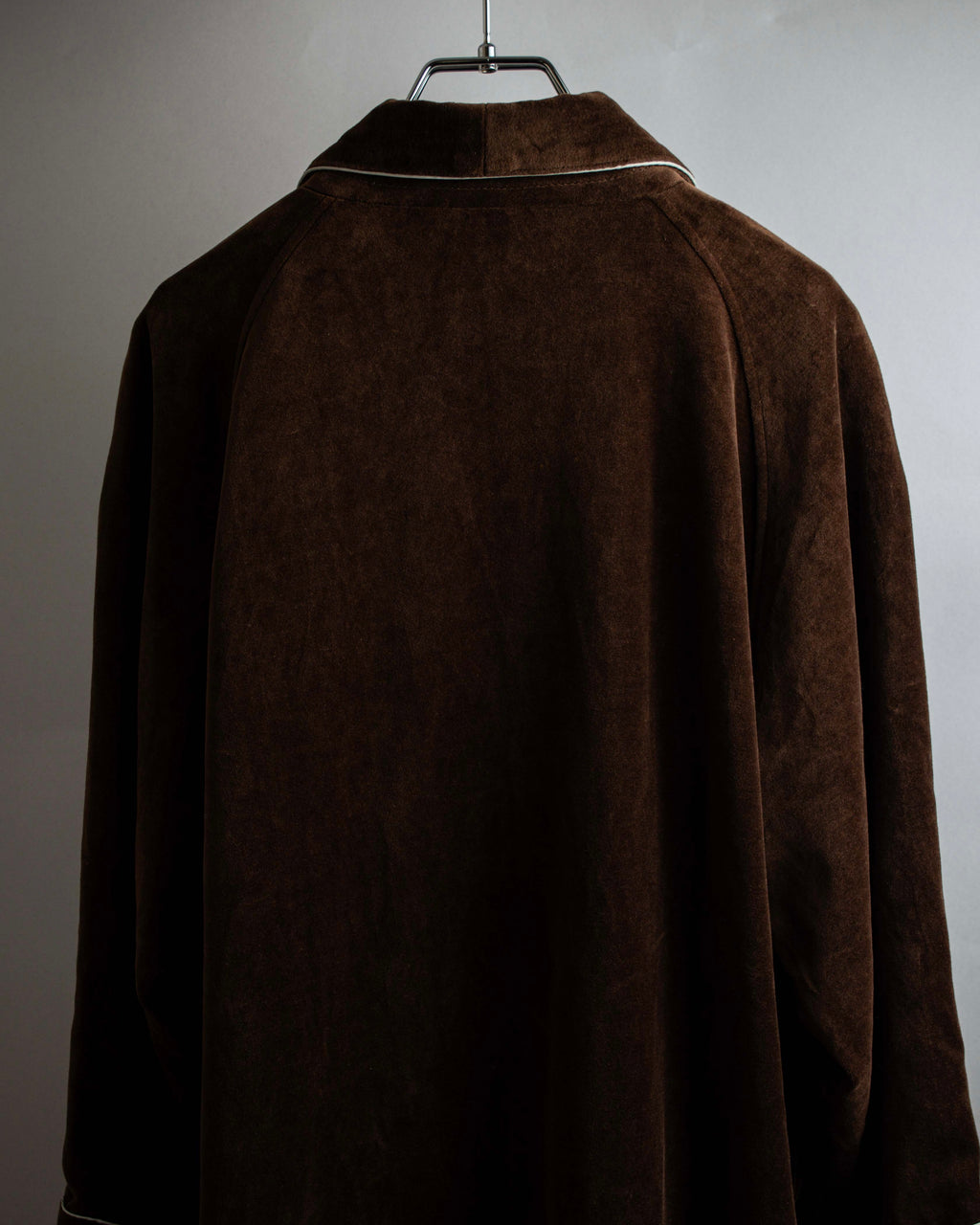 "CELINE" Piping design velour long gown coat