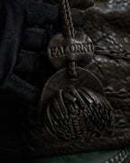 "FALORNI" Braided leather dome boston bag