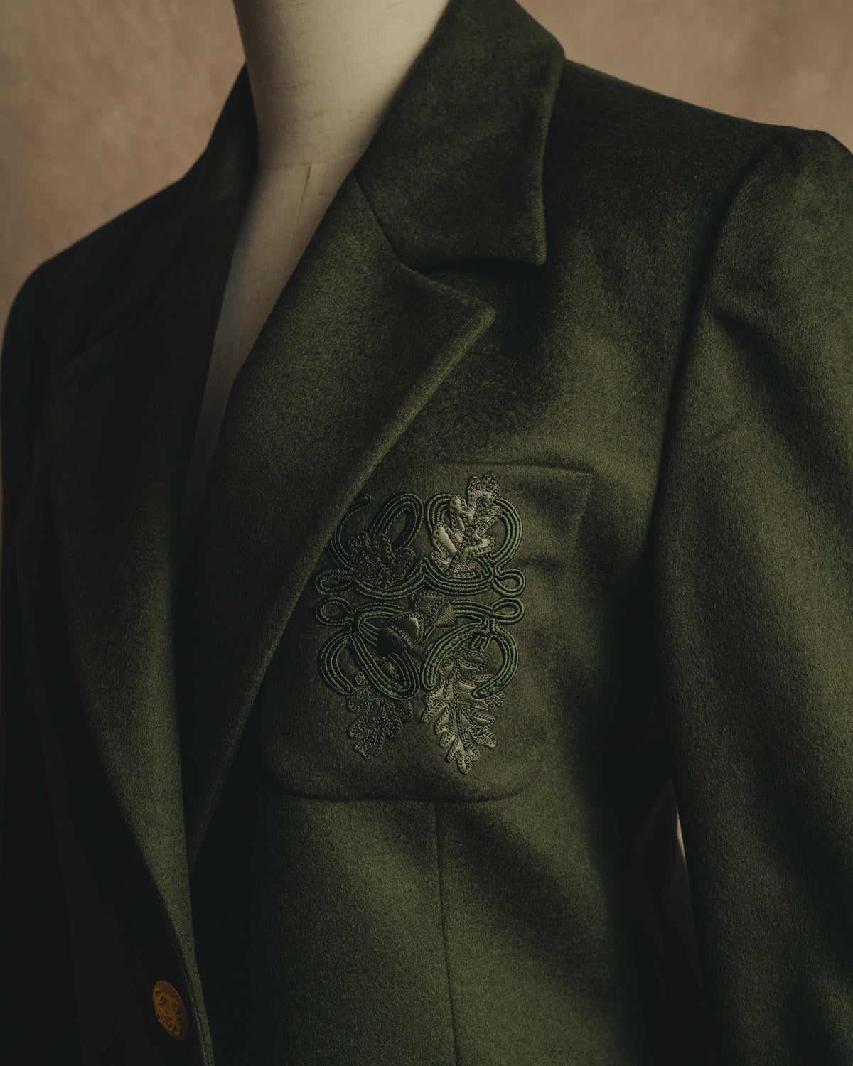 "LOEWE" 80's-00's Tailored single-breasted cashmere coat