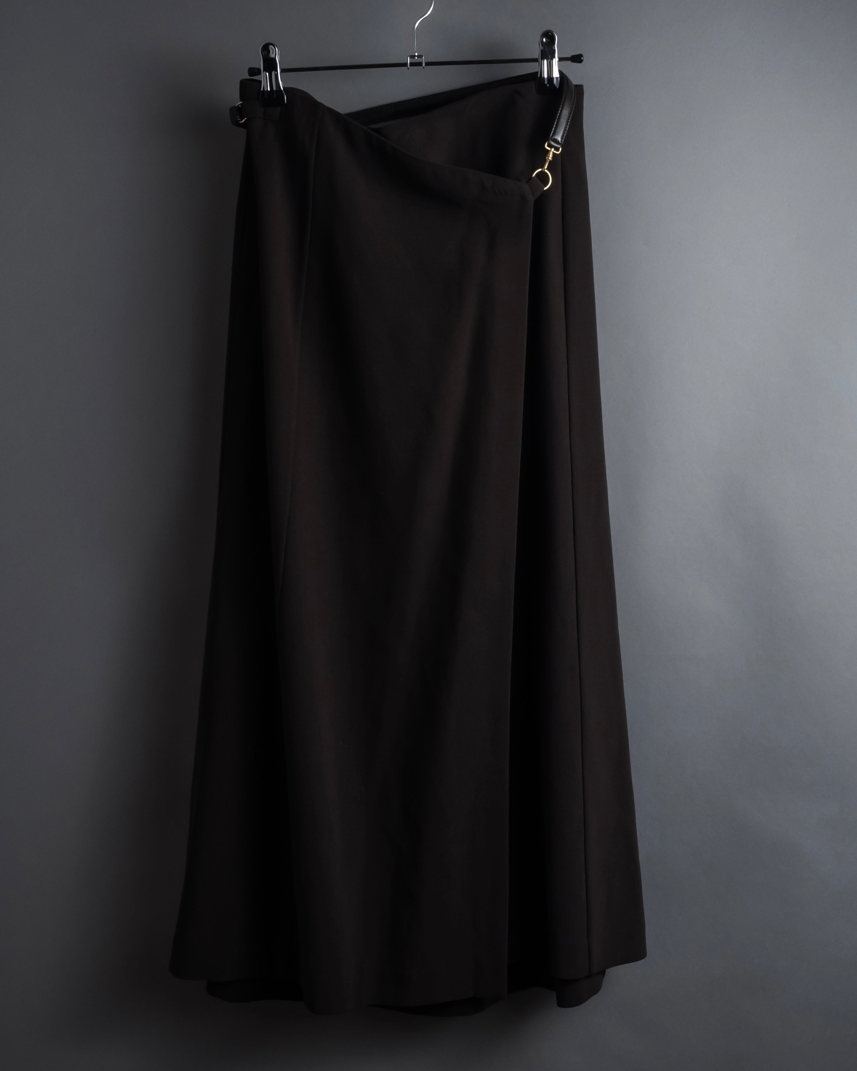 "HERMES" 90's Gold parts design derived from horse tack flared skirt