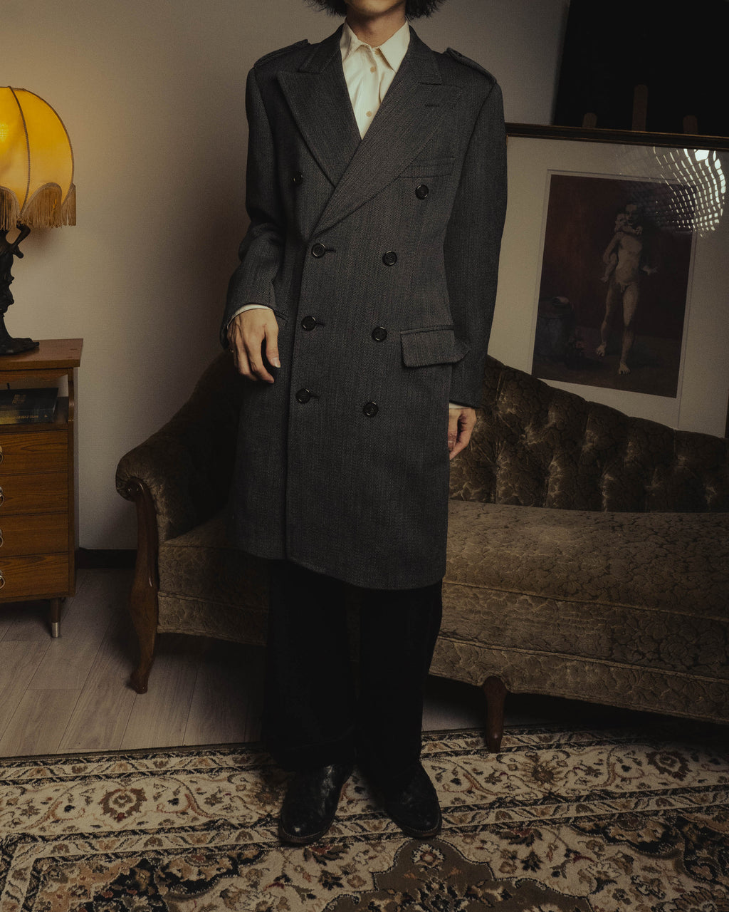 “GUCCI” Late 90’s-early 00’s military double breasted wool coat