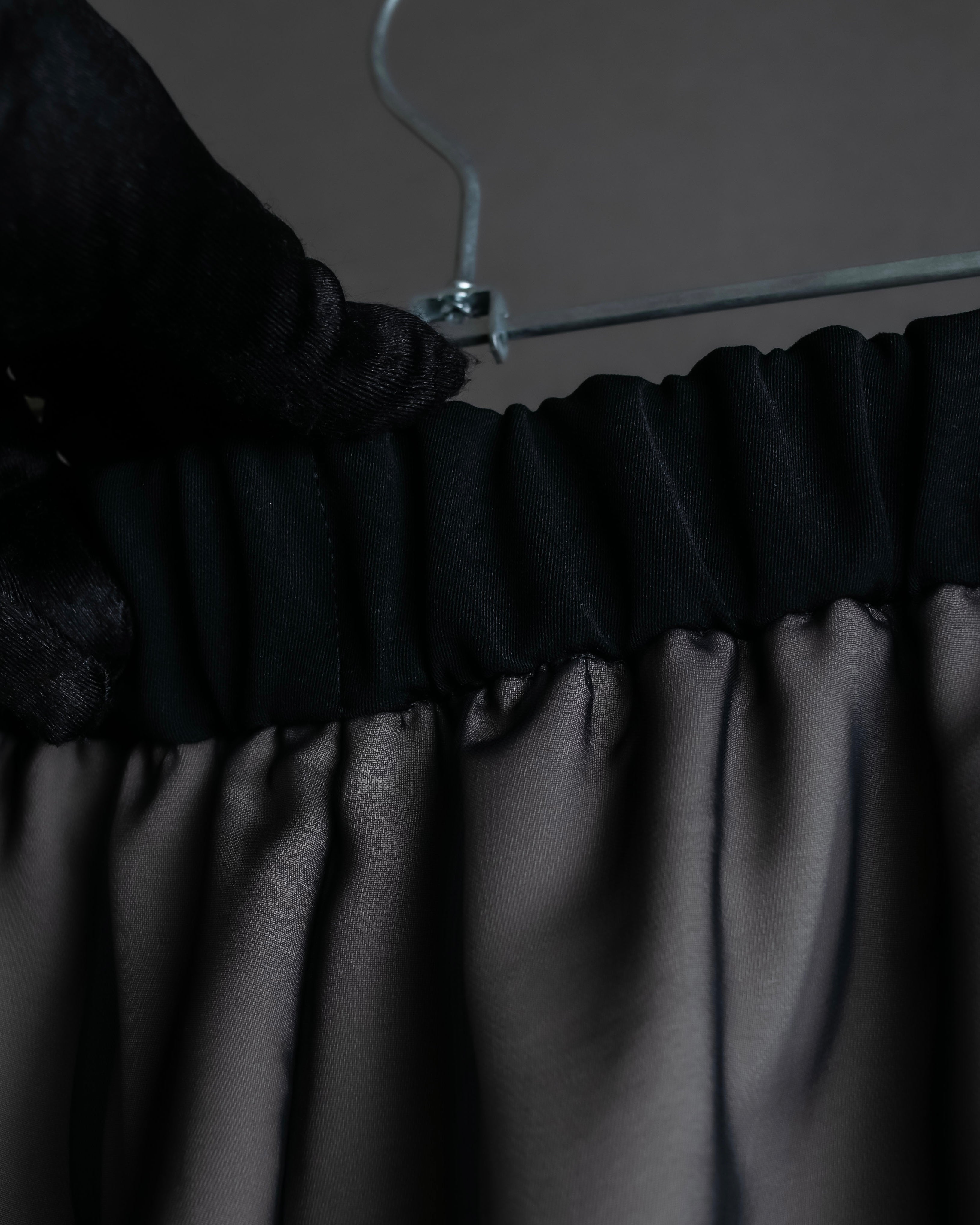 "LANVIN en Bleu" Sheer layered sarouel wide pants