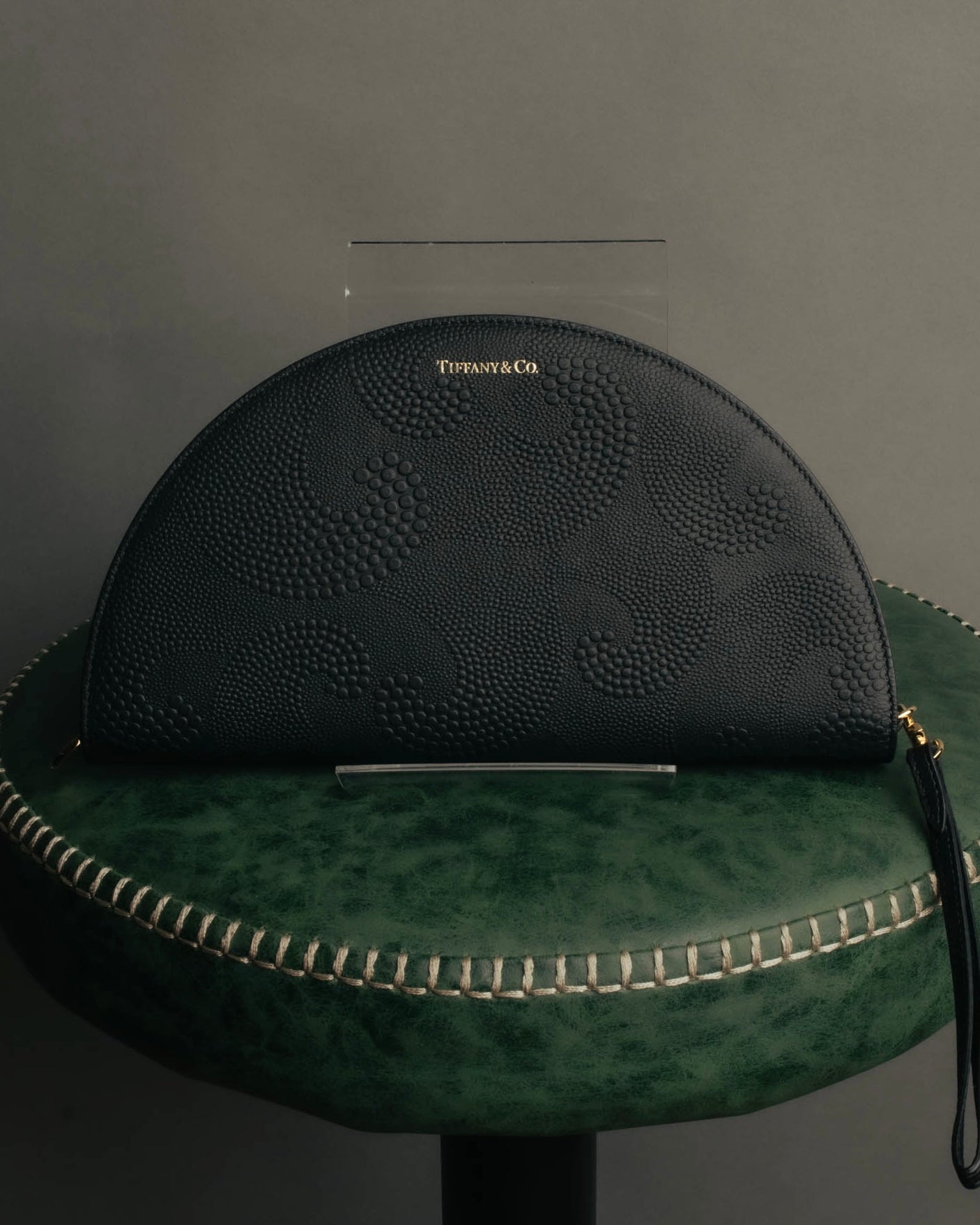 "Tiffany & Co." 10's-20's Embossed leather wristlet wallet