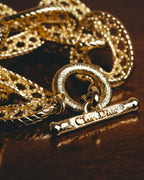 -SPECIAL- “Christian Dior” 70’s-90’s Sculptural openwork gold tone chain bracelet