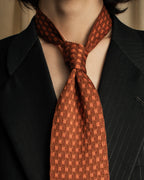 "HERMES" Mosaic dot knit silk neck tie