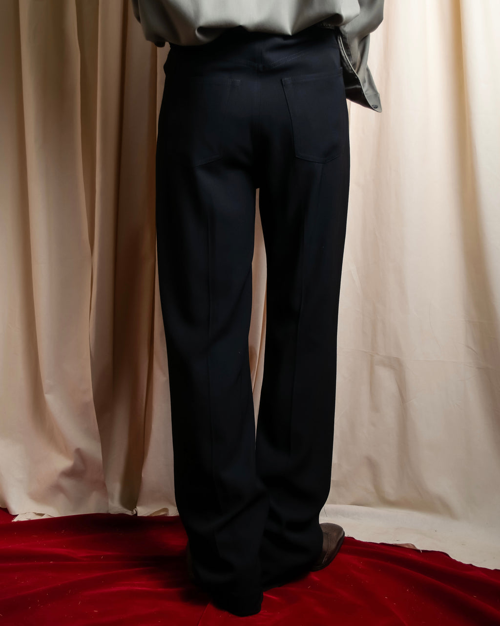 "BALENCIAGA" Beautiful draped full-length slacks