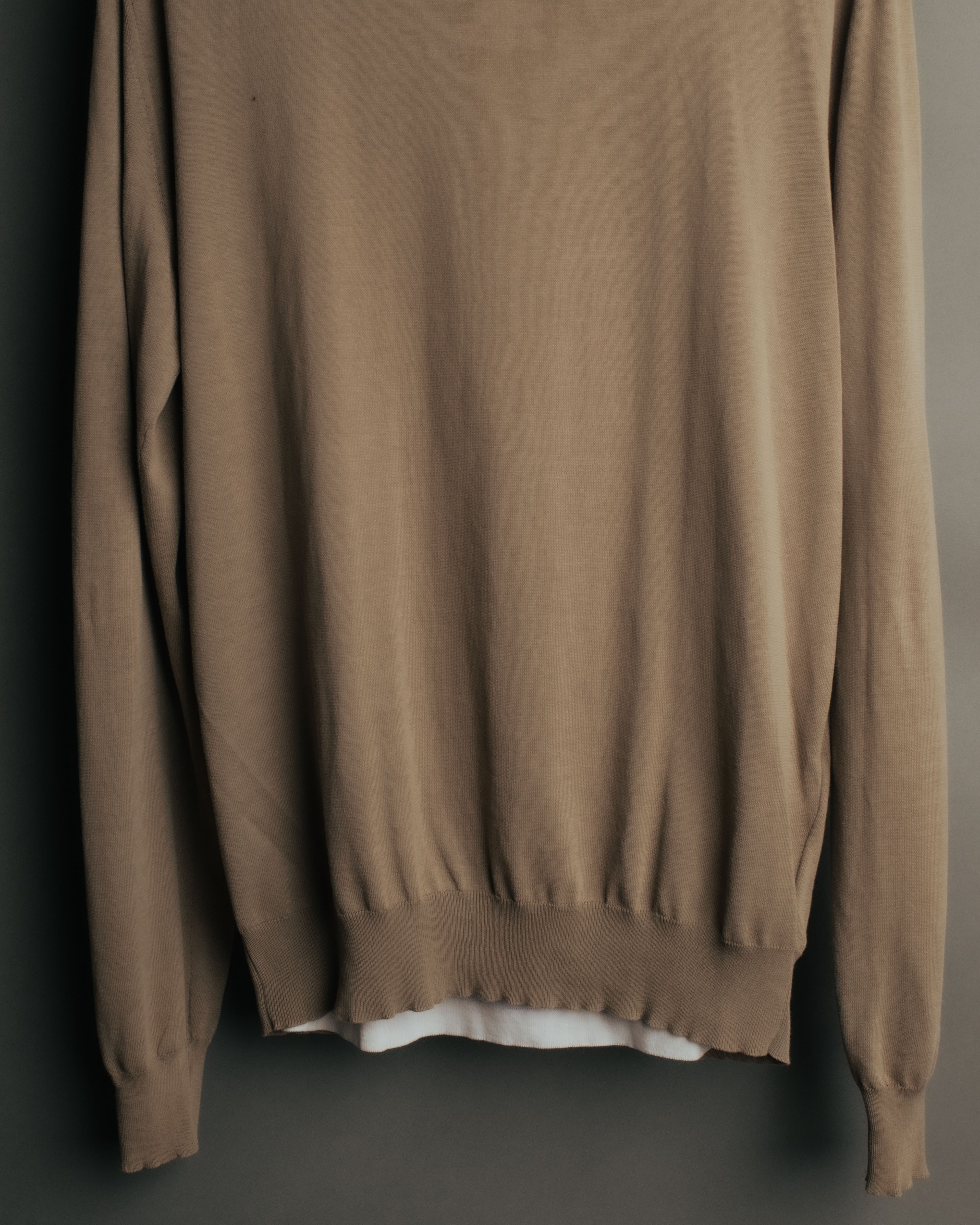 -SPECIAL- “HERMÈS” 90’s-00’s Trompe l’oeil cotton knit cardigan
