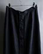 "CHANEL" Back button design flared maxi skirt