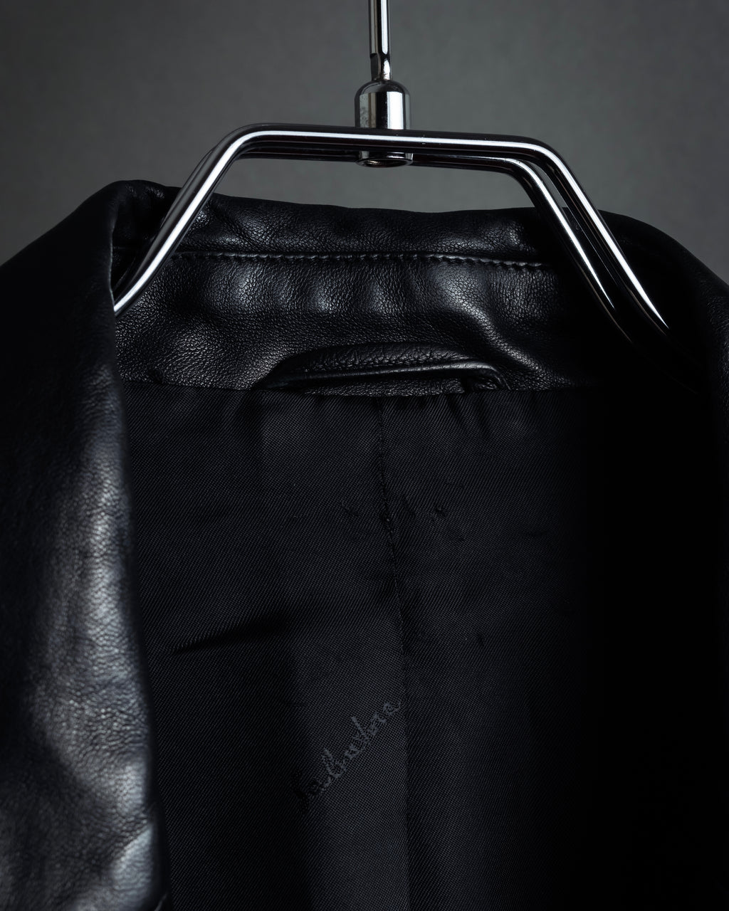 "Salvatore Ferragamo" Straight silhouette leather tailored jacket