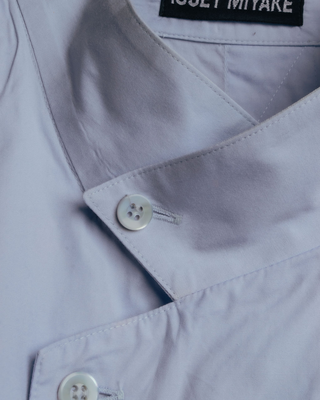“ISSEY MIYAKE” 90’s-00’s Asymmetric stand collar cotton shirt