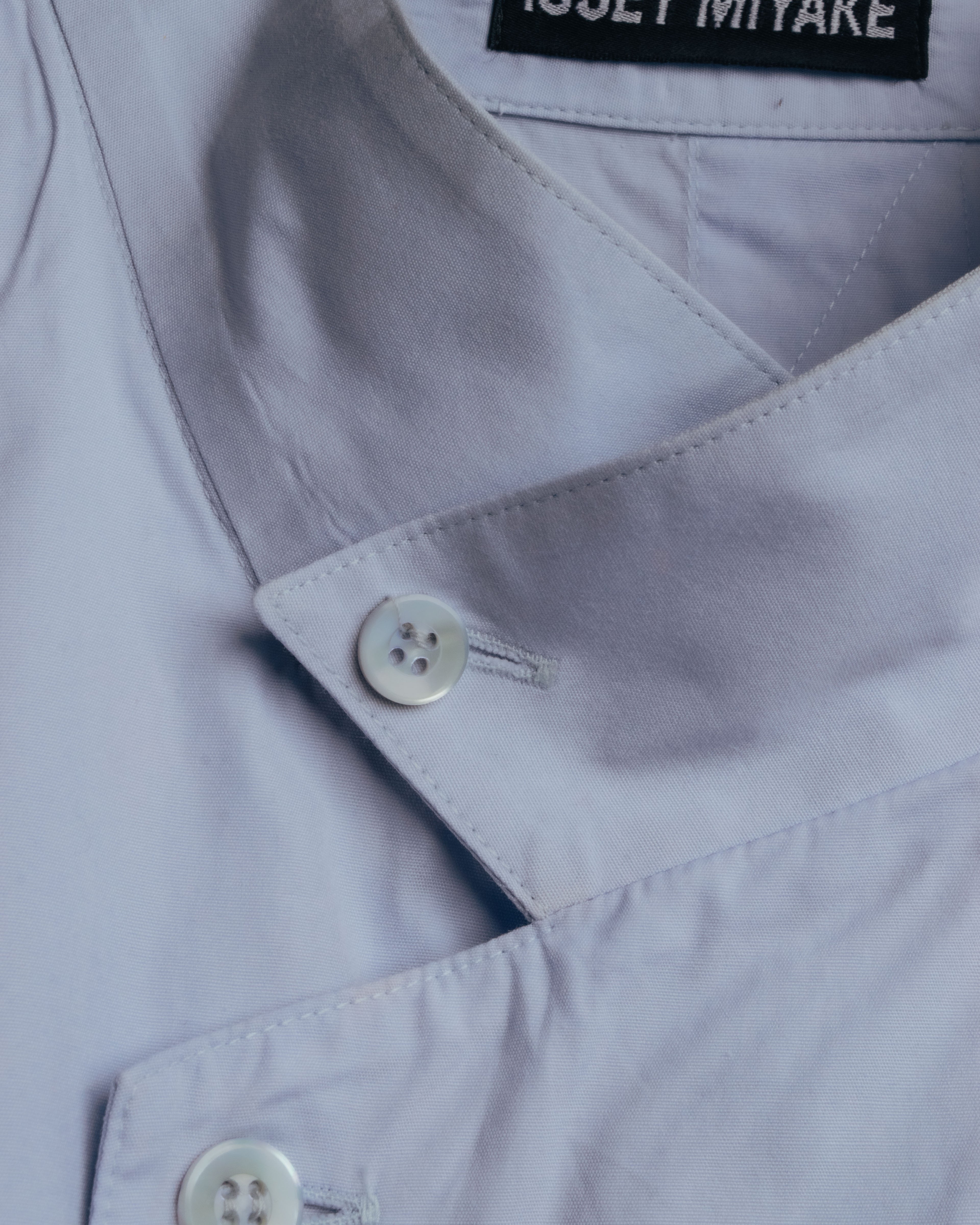 “ISSEY MIYAKE” 90’s-00’s Asymmetric stand collar cotton shirt