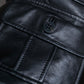 "BURBERRY" 100% cow leather Military pocket details short length jacket