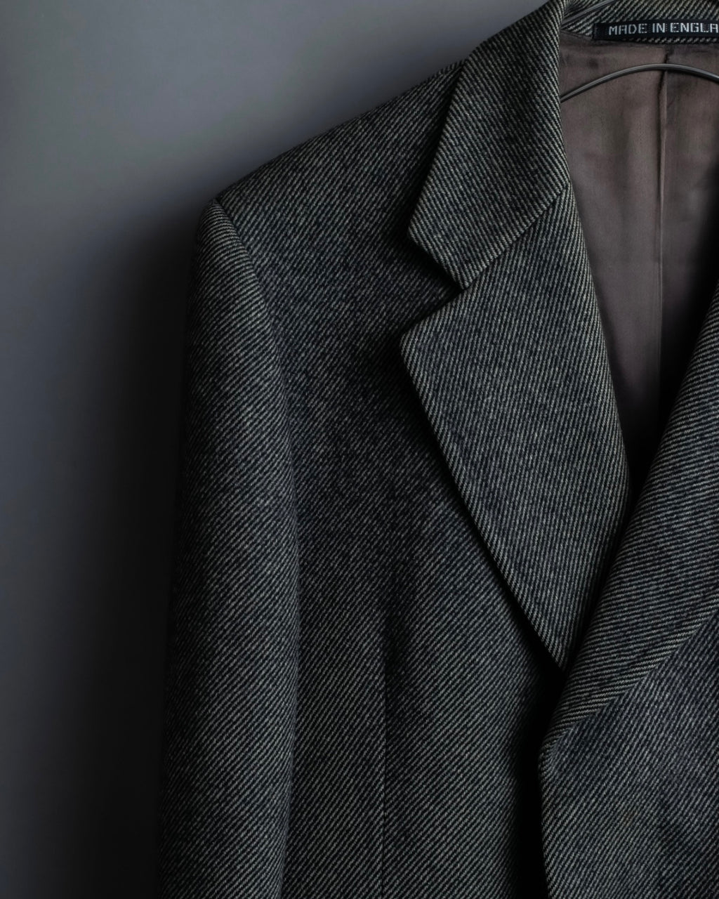 "Burberrys" diagonal striped pure new wool long coat