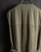 "Salvatore Ferragamo" Belted suede sleeveless dress