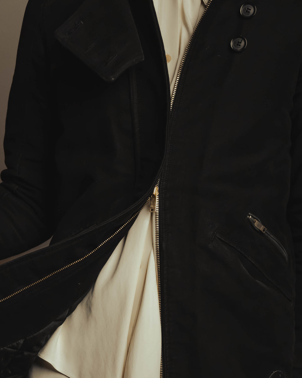 “GUCCI” Late 00’s military detail cotton long jacket