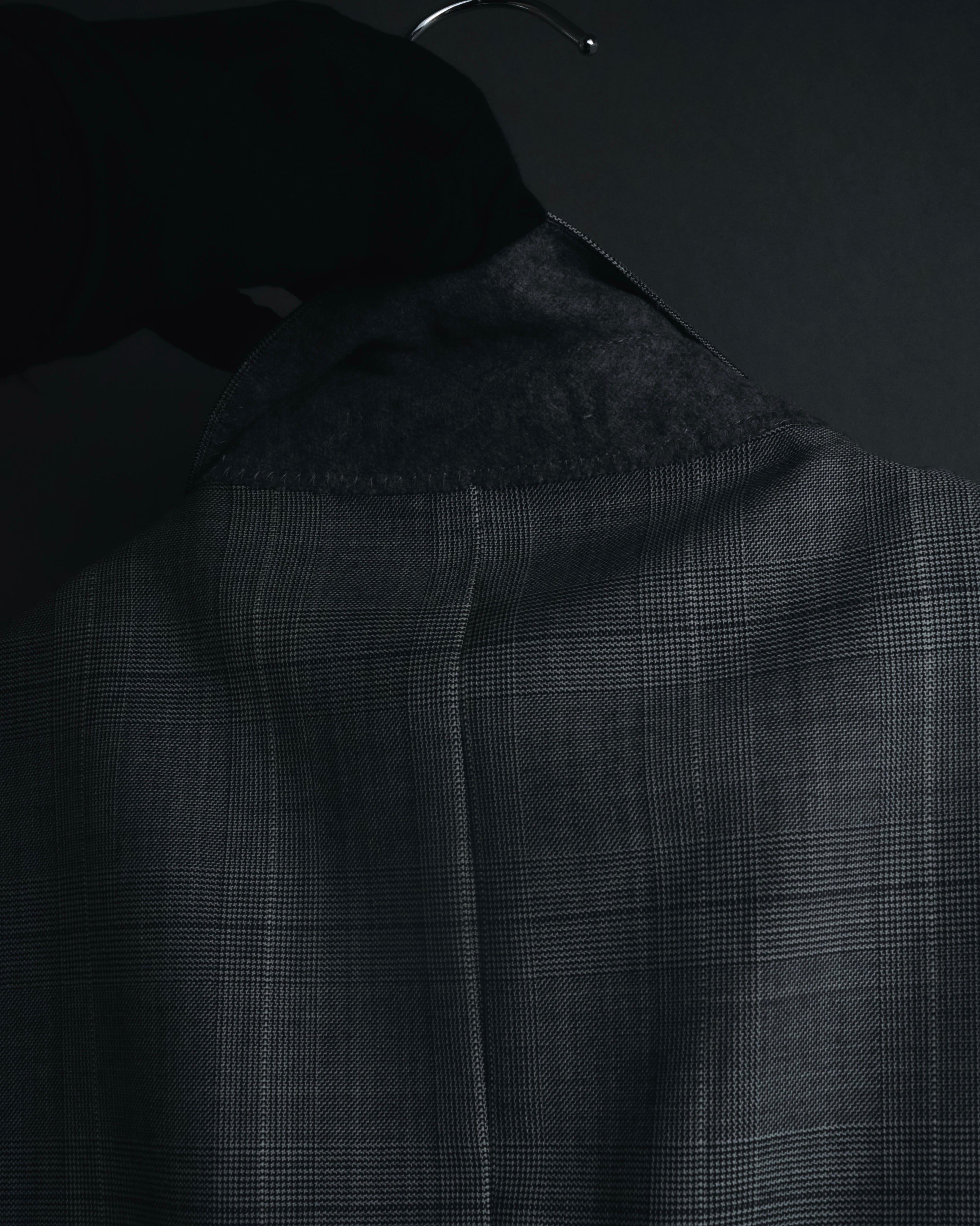 "YVES SAINT LAURENT" 80’s-90’s glen check tailored suit set