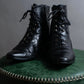 "YVES SAINT LAURENT" Side zip design lace up heel boots