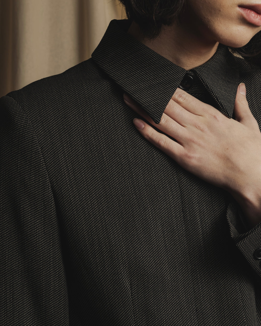 Chaqueta minimalista de los años 90-00 con cuello de esten de estiramiento y apertura frontal con cremallera de Max Mara