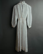 “Yves Saint Laurent” 80’s-90’s Sheer floral ruffle lingerie robe