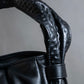 "EMPORIO ARMANI" Horizontal design gathered one handle leather bag