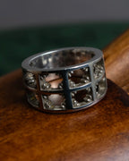 "Tiffany&Co" Silver 925 square cut edged ring