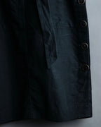 "HERMES" Belted button design linen skirt