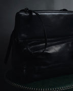 –SPECIAL– "ANN DEMEULEMEESTER" 2010-2013 Transformable roll-top vitello leather bag
