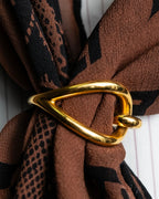 "HERMES" Jumbo scarf gold ring