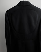 "HERMES" 90's classic detail dark blue tailored jacket