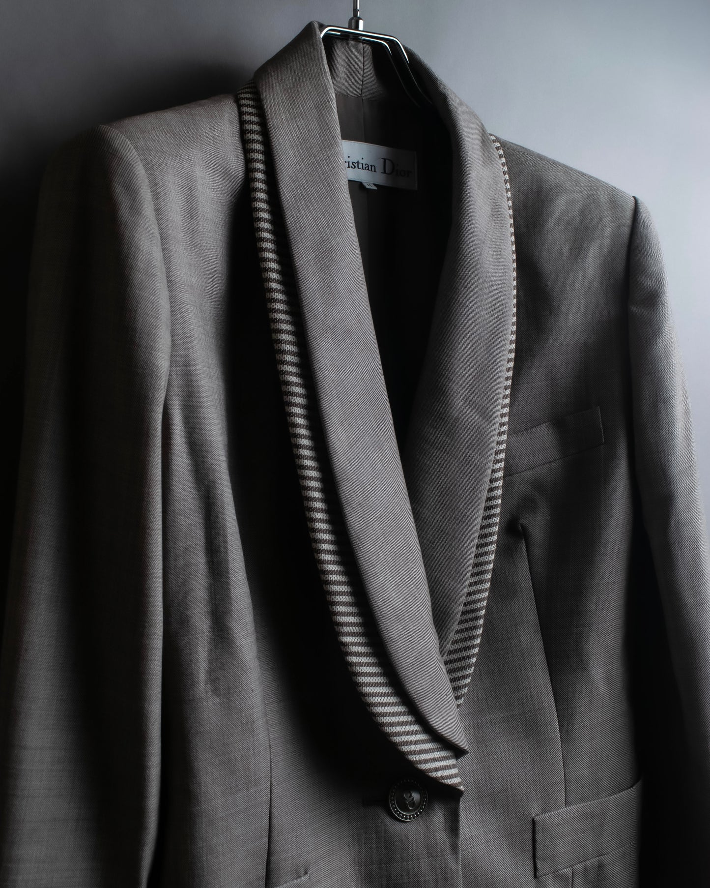 "Christian Dior" Double shawl collar design tailored jacket