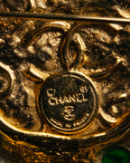 -SPECIAL- “CHANEL” 80’s-90’s Gripoix style cabochon logo brooch