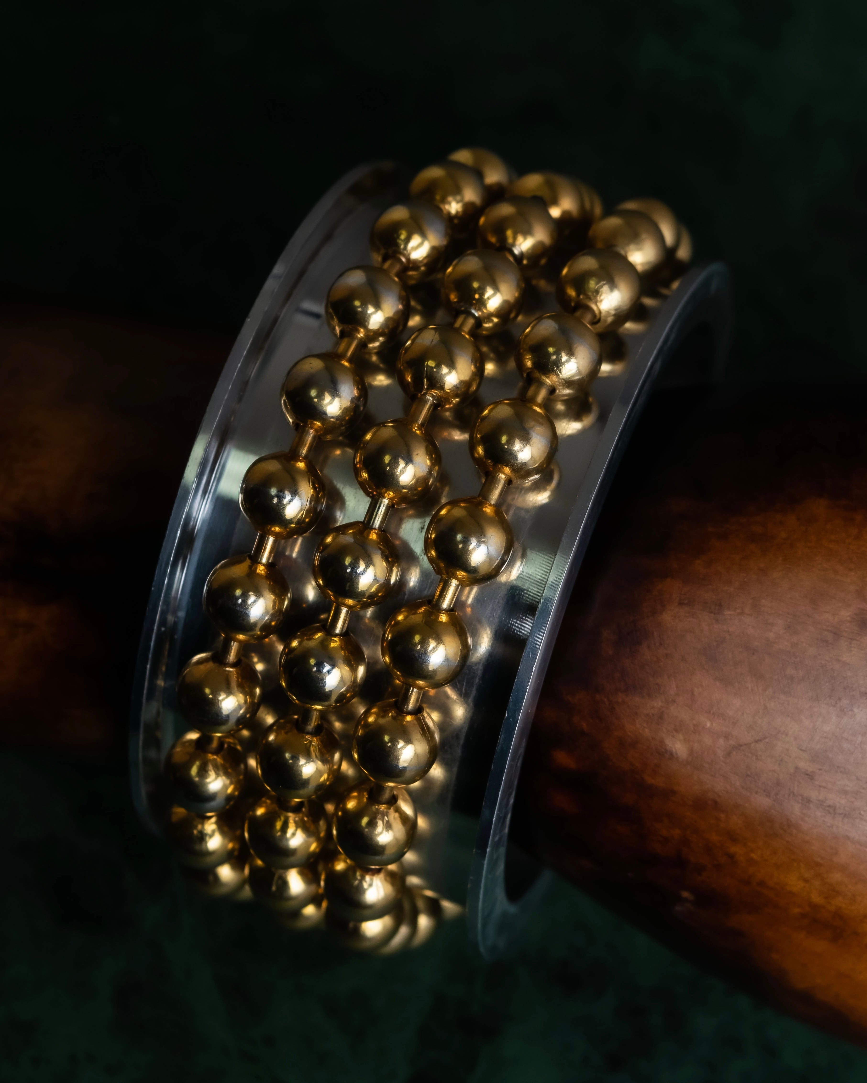 "MAISON MARGIELA" 10AW sphere design silver & gold combination bangle