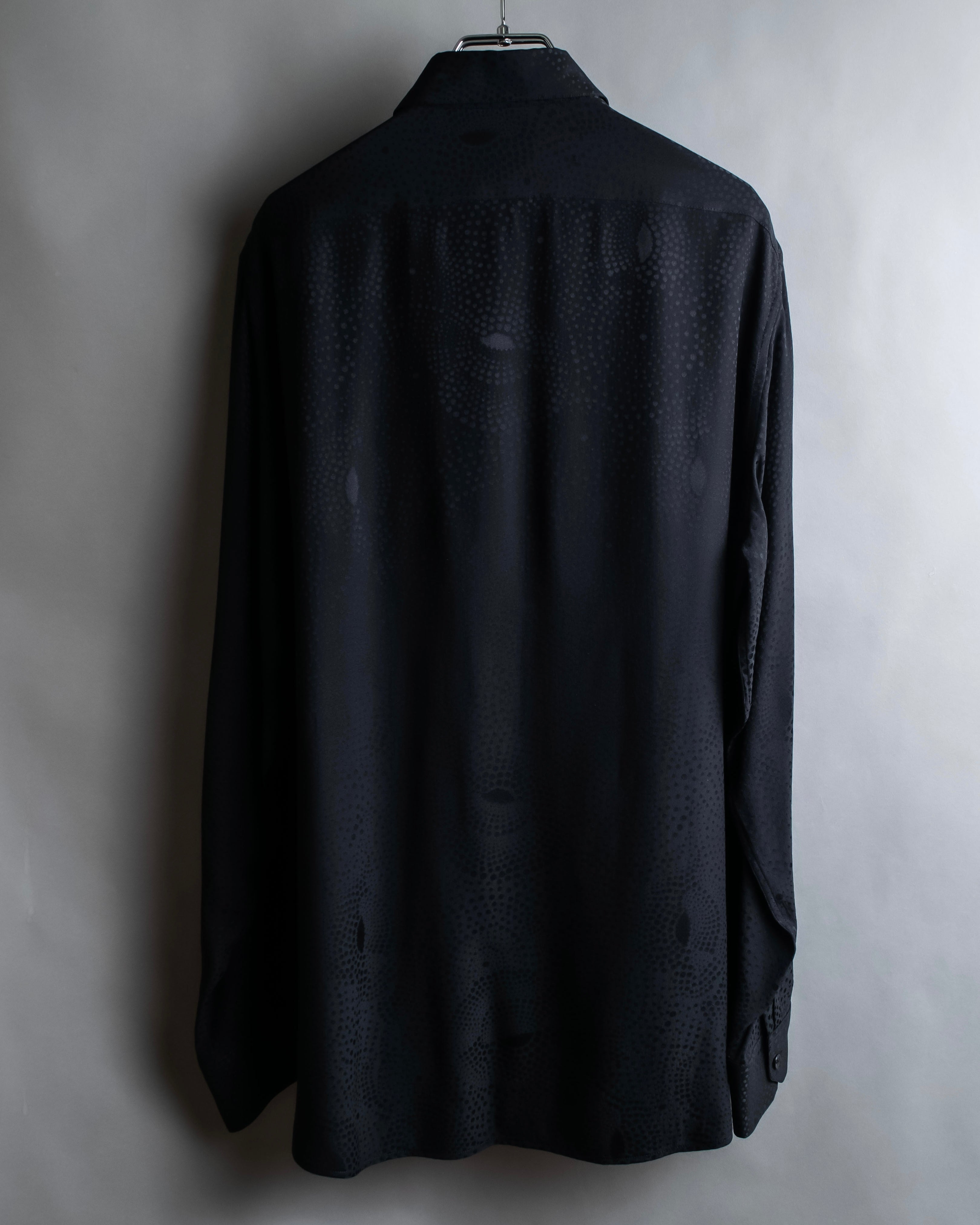 "Saint Laurent" Jacquard pattern silk satin shirt