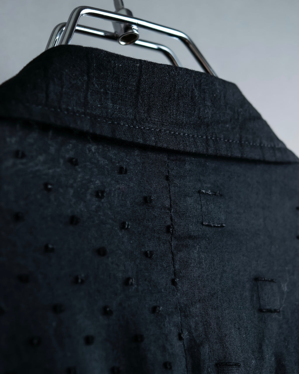 “Y’s COMPOSITION: SEE ATTACHED LABEL” Layered design multi buttons tail coat