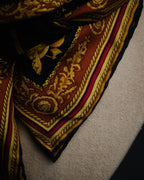 “GUCCI” 90’s-00’s Chair motif silk scarf