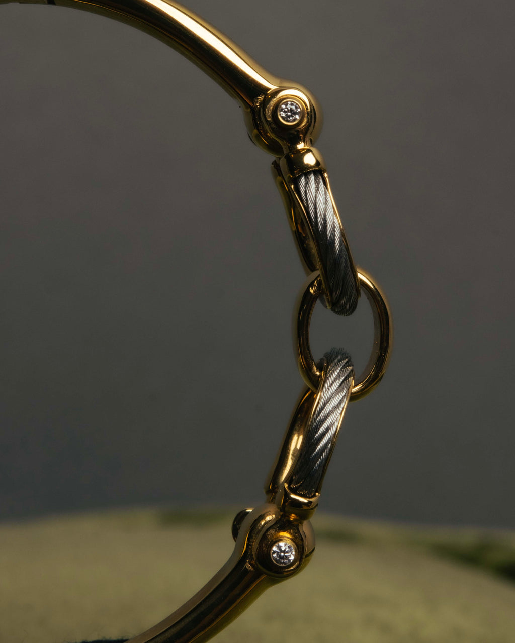 "CHARRIOL" 90's-00's Vintage PVD gold and steel cable link bangle
